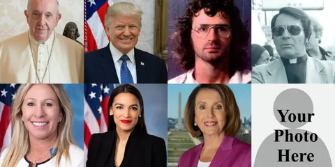 All Christians from top left: Pope Francis, Donald Trump, David Koresh, Rev. Jim Jones, Marjorie Taylor Greene, Alexandria Ocasio Cortez, Nancy Pelosi. (Include yourself if you are a Christian.)