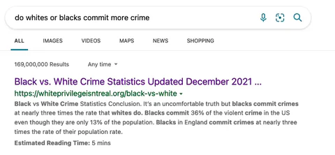 Racist Christian asks, "Who commits more crime?"4